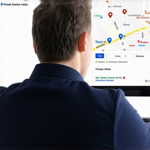 Businessman reviewing local SEO performance on Google Maps
