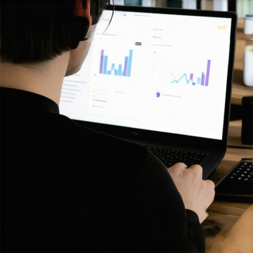 Person analyzing local SEO data with citation monitoring software on laptop