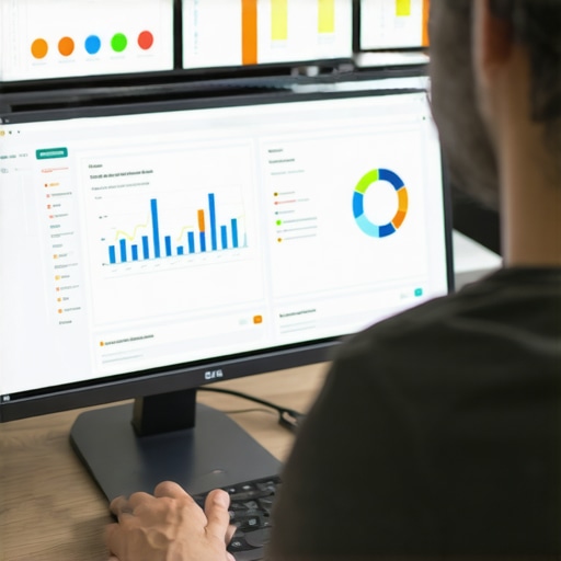 Analyzing Local SEO Data for GMB Maintenance Digital marketer reviewing local SEO and Google My Business data on a monitor