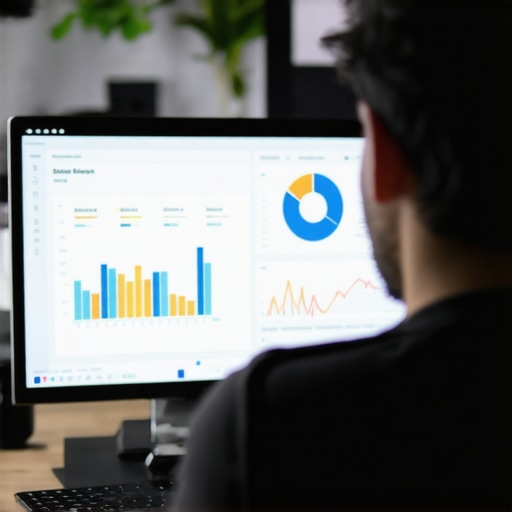 Person reviewing local SEO analytics on a computer screen, highlighting rankings and citations.