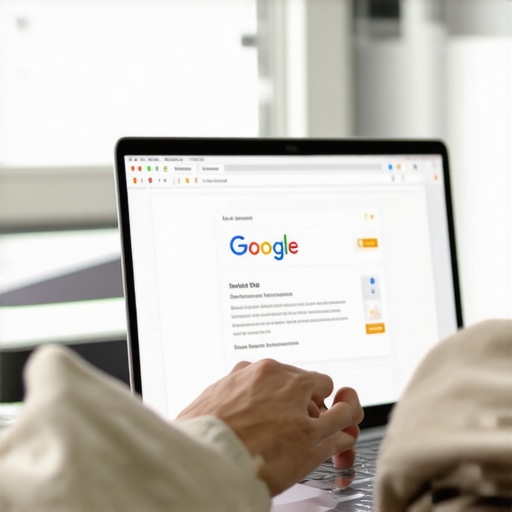 Audit and Optimize Your GMB Profile Person analyzing Google My Business dashboard on a laptop for local SEO improvement.