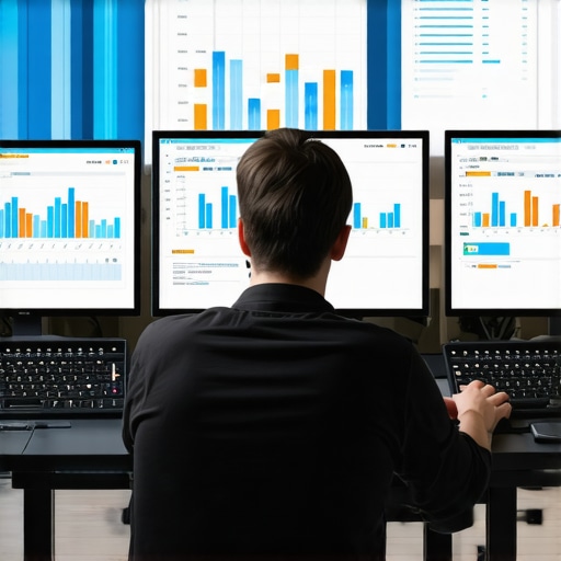 Expert Using SEO Tools for Local Rankings A professional analyzing local SEO metrics on a computer