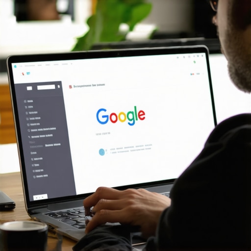 Person updating a Google My Business profile on a laptop