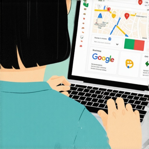 Person reviewing Google Maps ranking data on a laptop with charts.