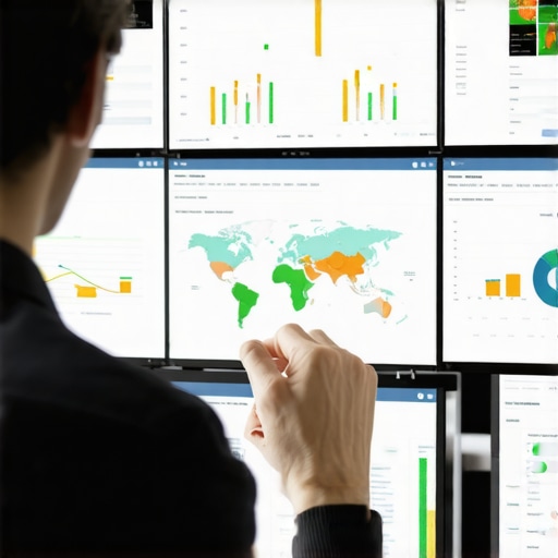 Effective Local SEO Monitoring Person analyzing SEO data on computer screens with maps and analytics charts