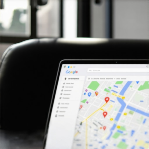 Business owner analyzing Google Maps profile problems on laptop