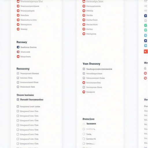 A digital map with markers indicating steps to recover lost Google My Business listings