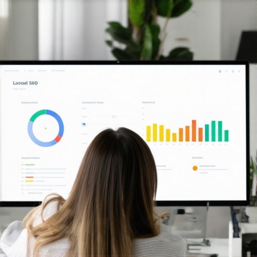 Person reviewing local SEO audit metrics on computer monitor