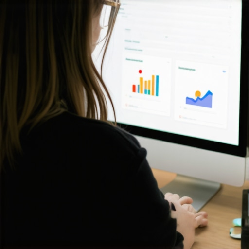 Person analyzing Google My Business listing data on a laptop