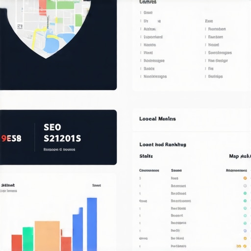 Real-Time Local SEO Dashboard A modern digital dashboard displaying live local SEO metrics for managing Google My Business visibility.