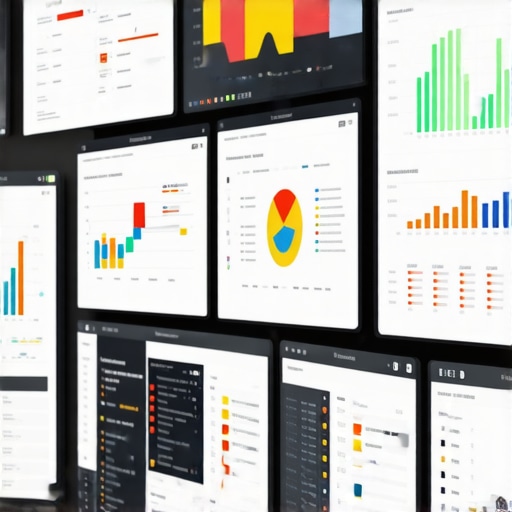 A desk with multiple screens displaying local SEO analytics and data management tools.