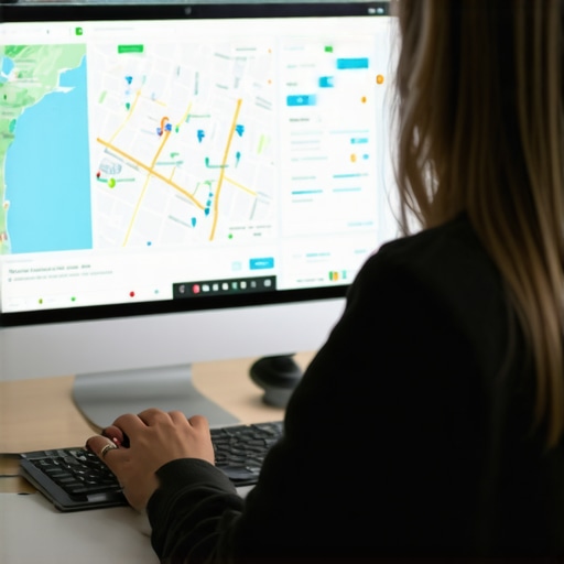 Tools for Maintaining Map Pack Stability A person analyzing local SEO results on a digital dashboard.