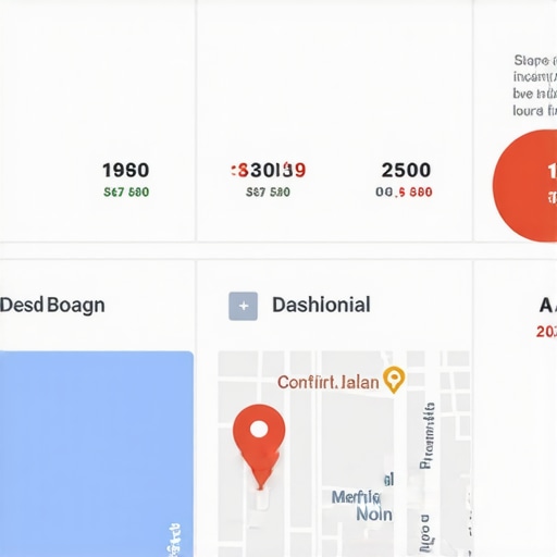 Screenshot of Google Maps analytics dashboard with indicators for issues