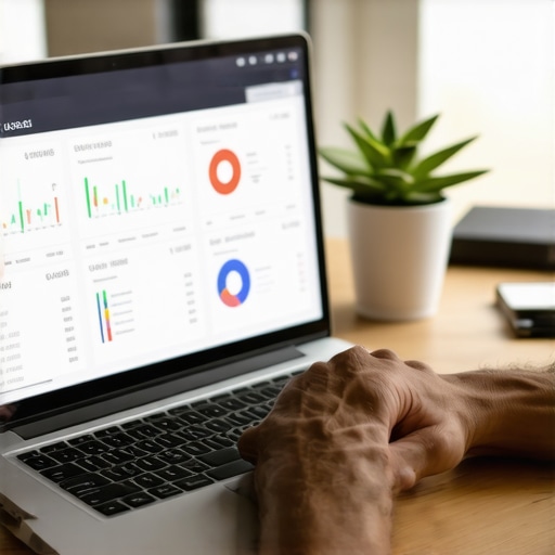 Using SEO tools for local rank management Person analyzing local SEO and citation health using a laptop